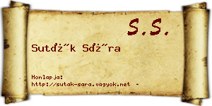 Suták Sára névjegykártya